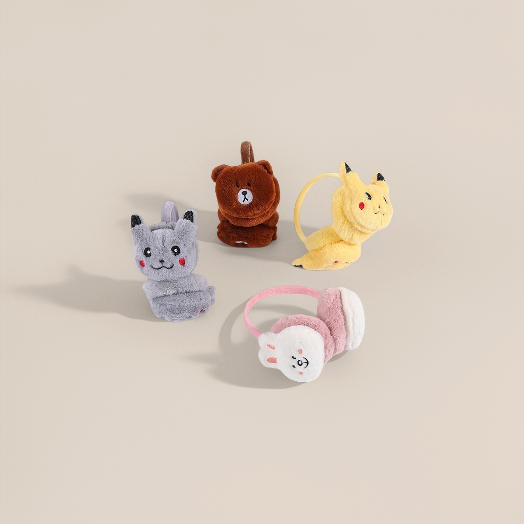 Plush toy ear muffs are warm and cute. Plush ear muffs are winter cold-proof ear muffs Specification image