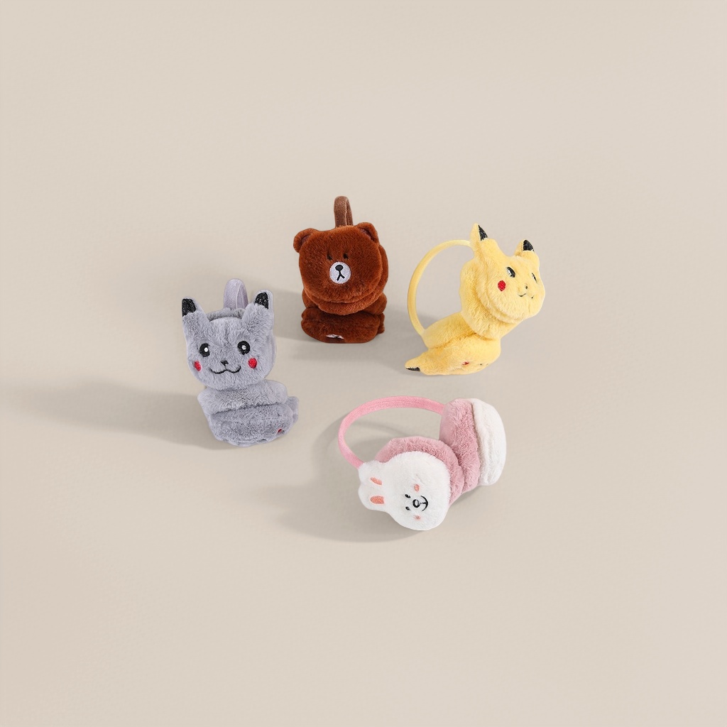 Plush toy ear muffs are warm and cute. Plush ear muffs are winter cold-proof ear muffs details Picture