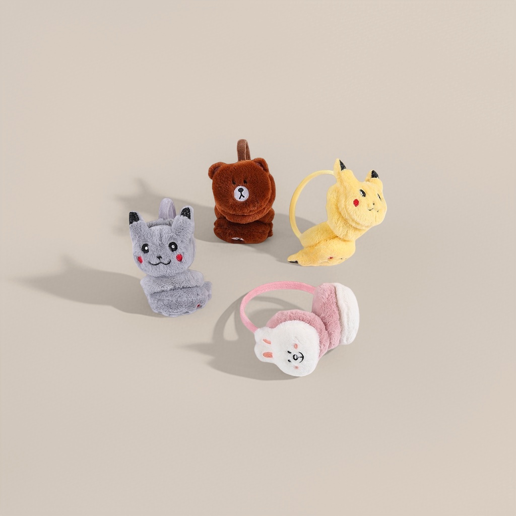 Plush toy ear muffs are warm and cute. Plush ear muffs are winter cold-proof ear muffs