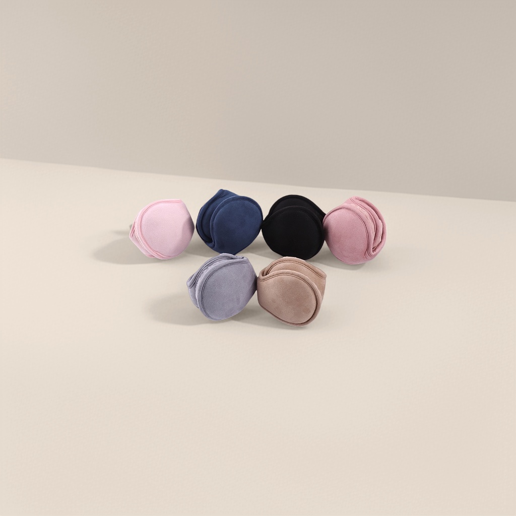 Colorful plush ear cups for warmth and cold protection, adjustable ear protectors details Picture