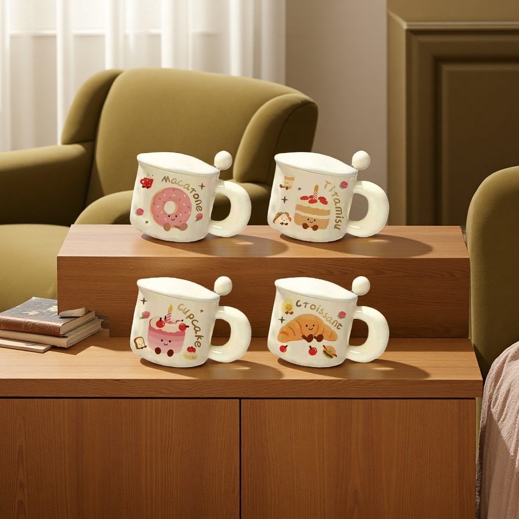 Dessert party-themed mugs, ceramic large-capacity coffee cups, 350ml ceramic cups, water cups Application Scenario