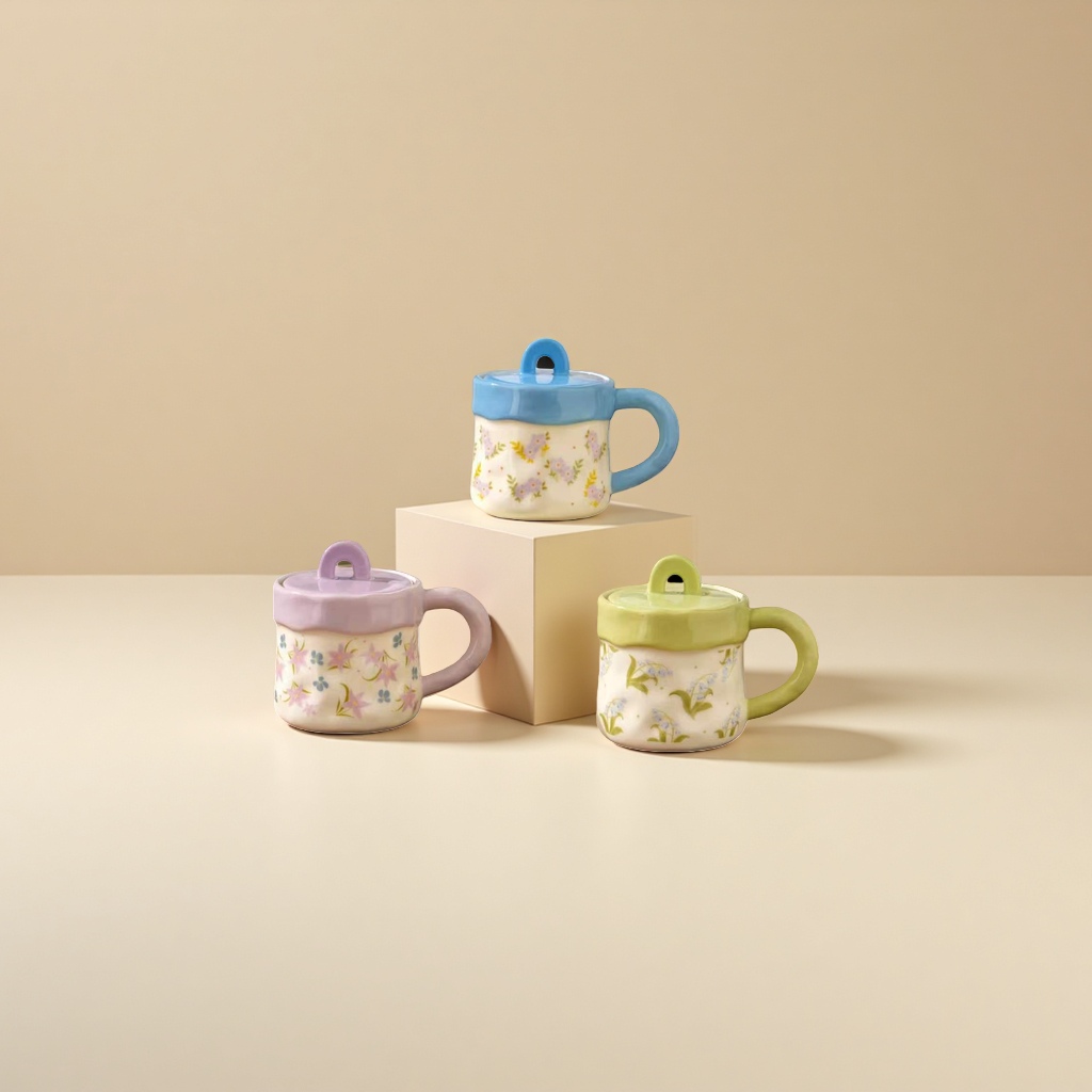 Ceramic cups, hand-pulled bone China material, light and heat-resistant, office and household cups, water cups, ceramic cups