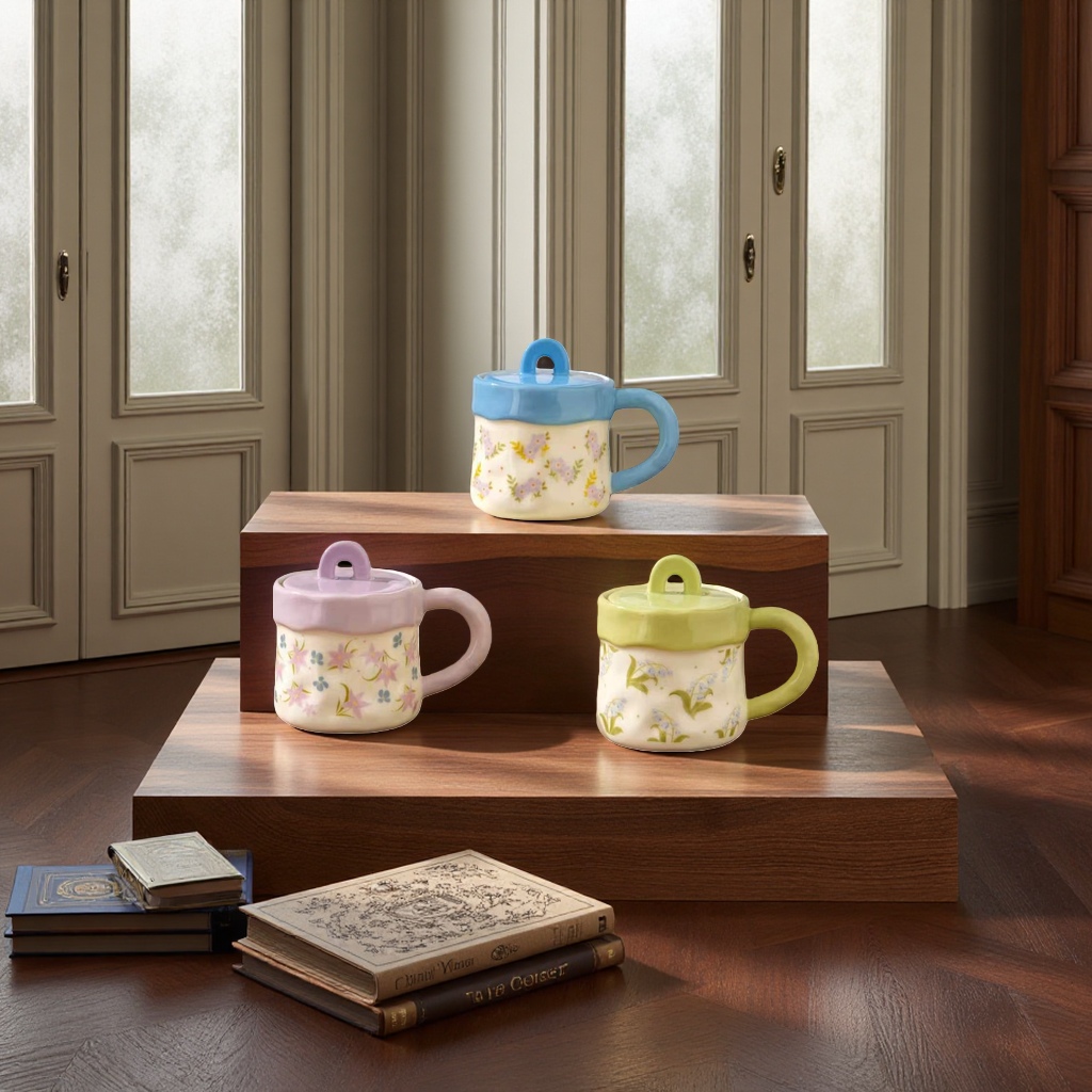 Ceramic cups, hand-pulled bone China material, light and heat-resistant, office and household cups, water cups, ceramic cups Specification image