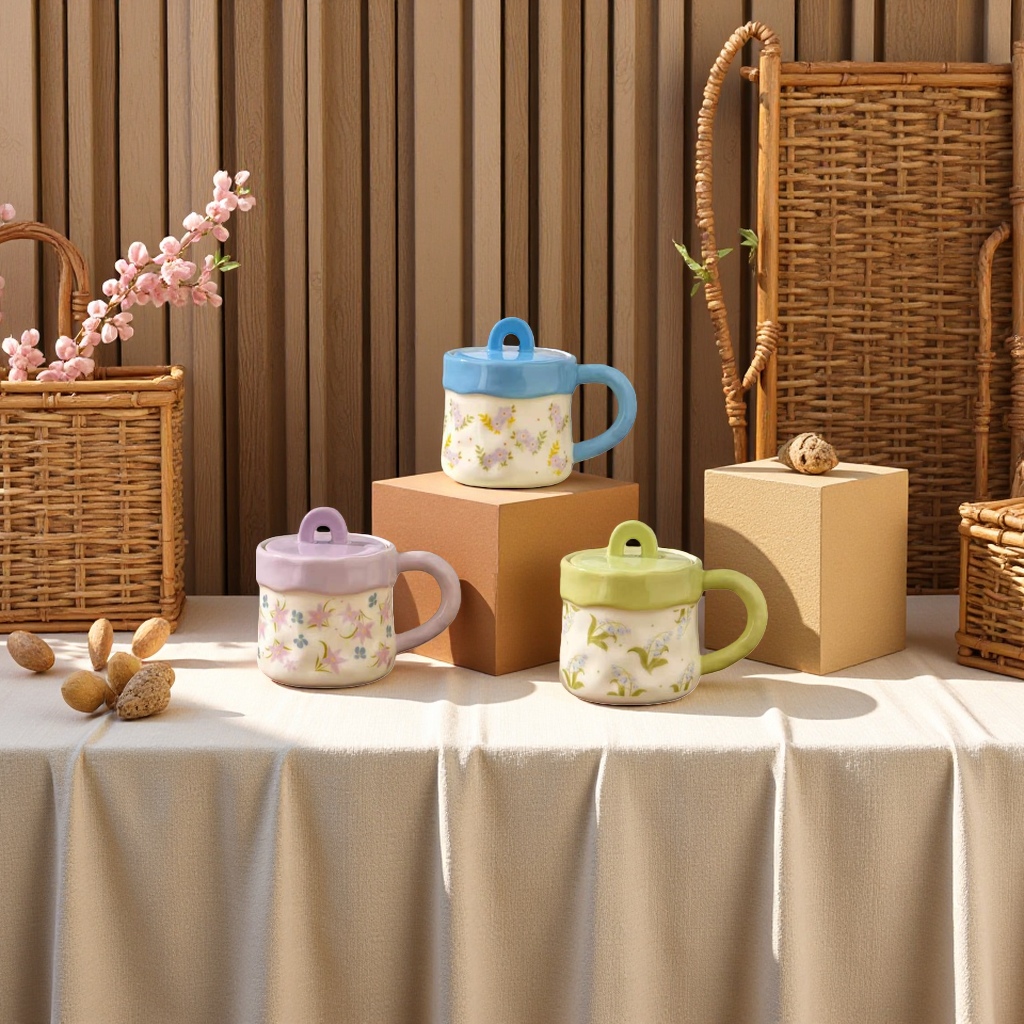 Ceramic cups, hand-pulled bone China material, light and heat-resistant, office and household cups, water cups, ceramic cups Application Scenario