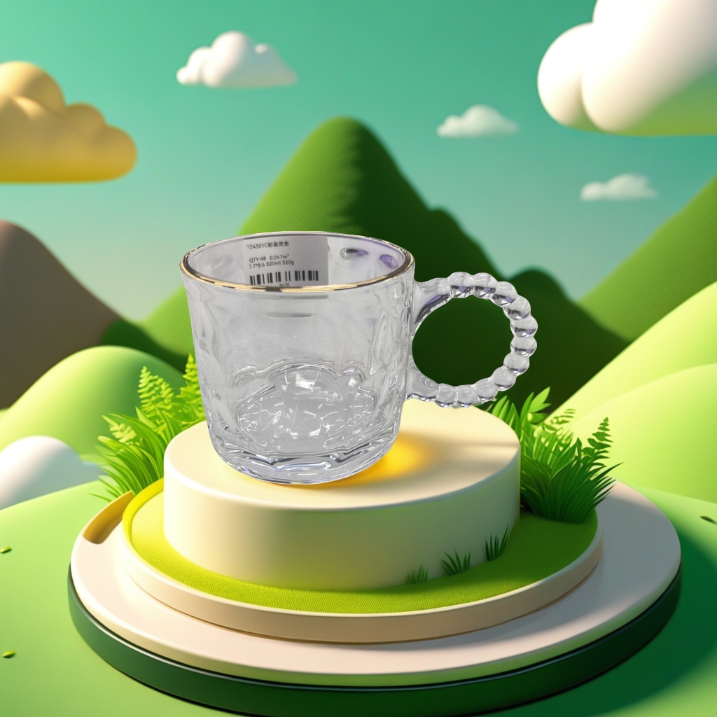 透明玻璃杯 无铅水晶质感 家用茶水分离办公杯产品图
