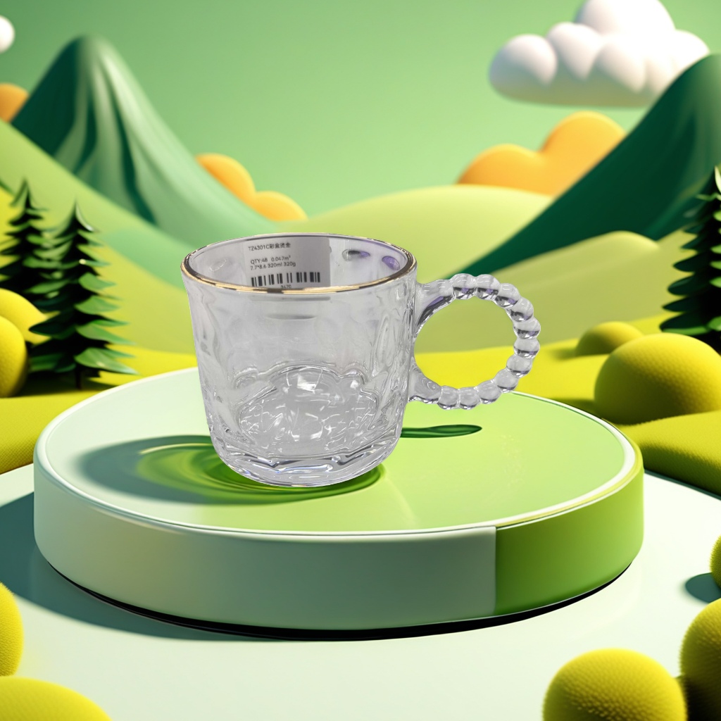 透明玻璃杯 无铅水晶质感 家用茶水分离办公杯细节图