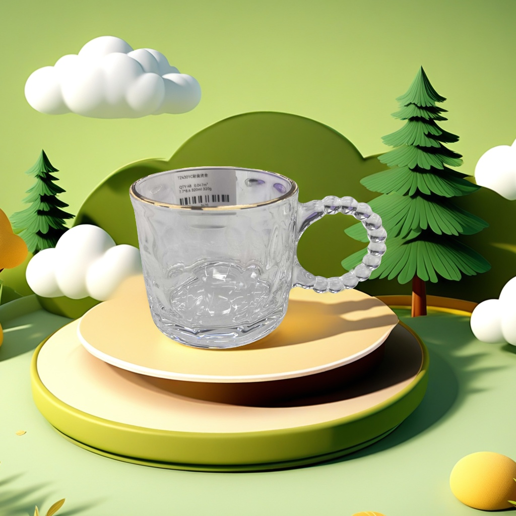 透明玻璃杯 无铅水晶质感 家用茶水分离办公杯