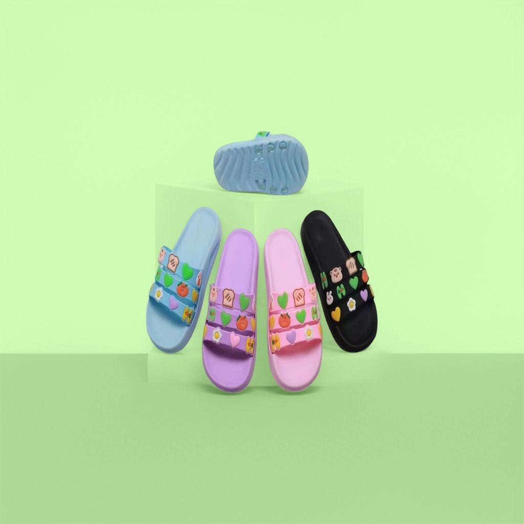 The main body of the colorful cartoon slippers is a comfortable and anti-slip home cooling mop suitable for both men and women details Picture