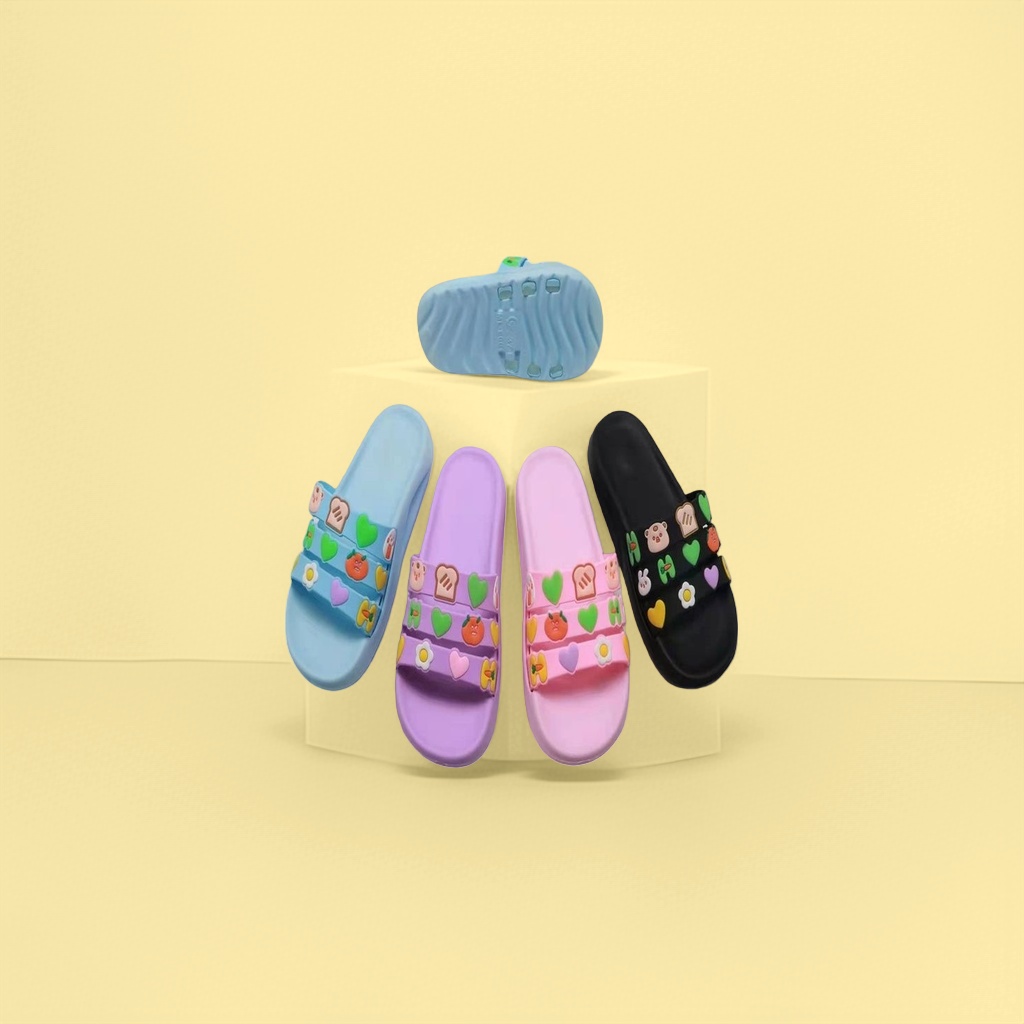 The main body of the colorful cartoon slippers is a comfortable and anti-slip home cooling mop suitable for both men and women Specification image