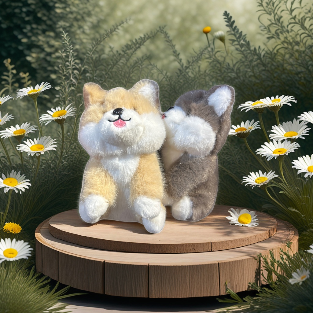 Cute and adorable Corgi plush toy pendant, pet keychain, car bag hanging decoration details Picture