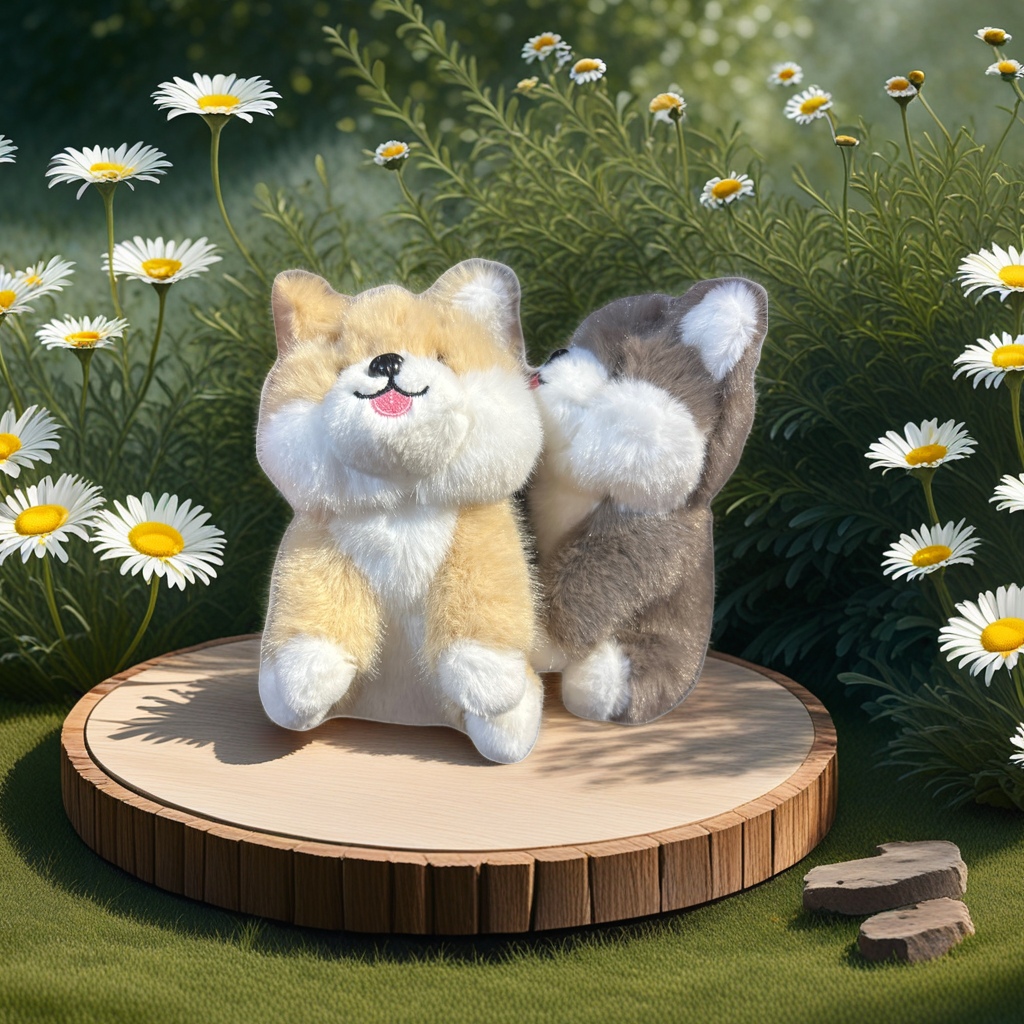 Cute and adorable Corgi plush toy pendant, pet keychain, car bag hanging decoration
