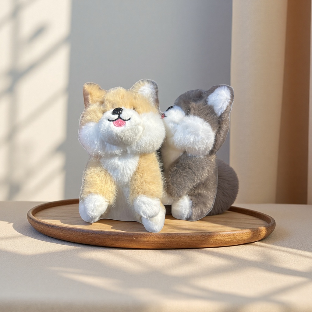 Cute and adorable Corgi plush toy pendant, pet keychain, car bag hanging decoration Specification image