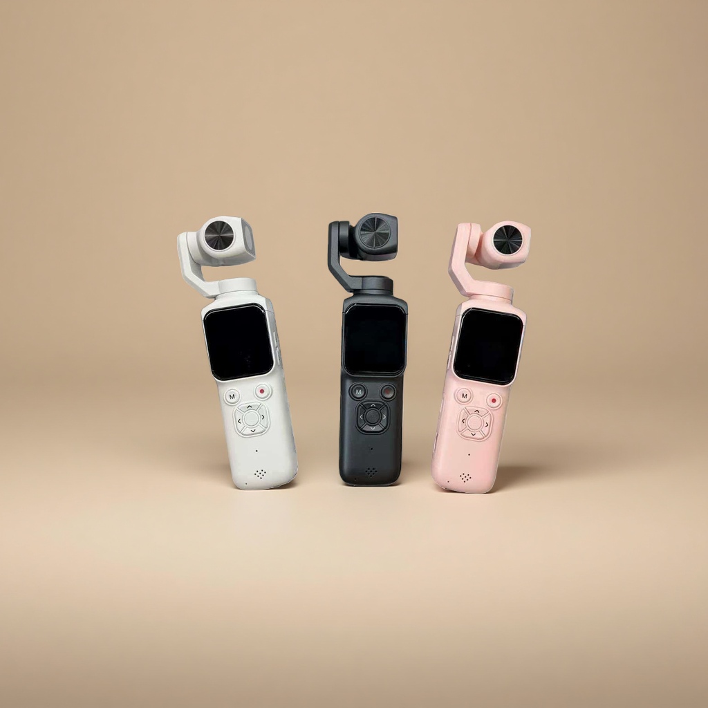 Portable 4K pocket camera available in white, black and pink. Stylish mini high-definition video recording Specification image