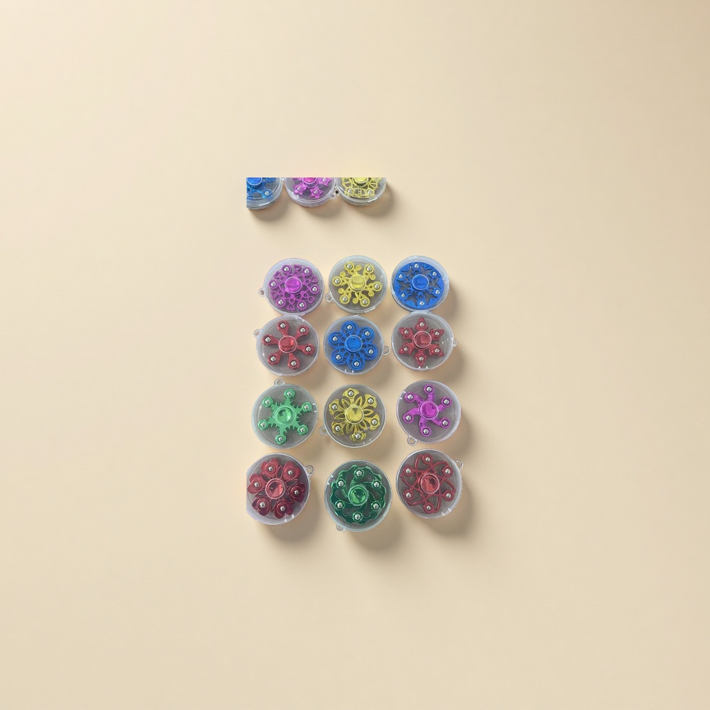 Colorful fidget spinner metal bearing stress-relieving toy. Finger spinning spinner is an educational and stress-relieving toy