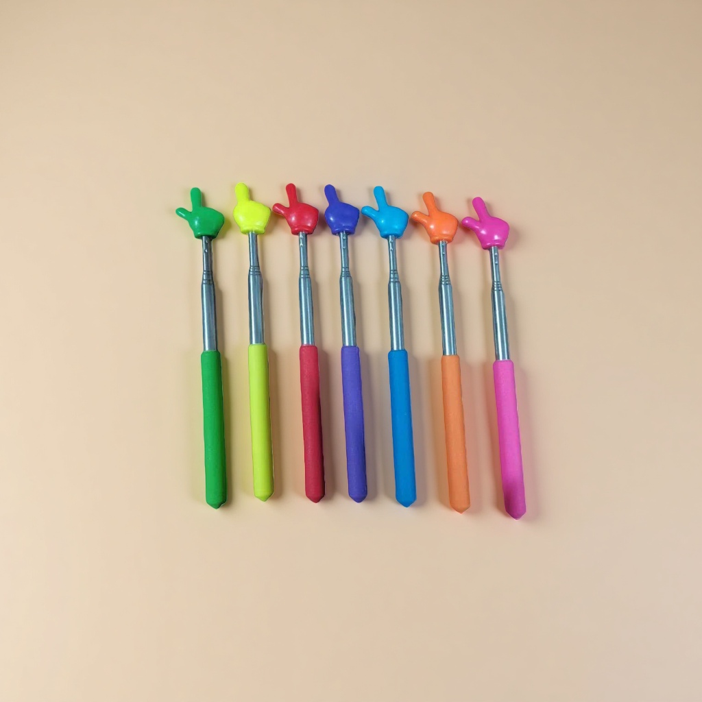 The main body of the colorful finger-shaped telescopic stick is a fun finger toy that can be extended and retracted Specification image