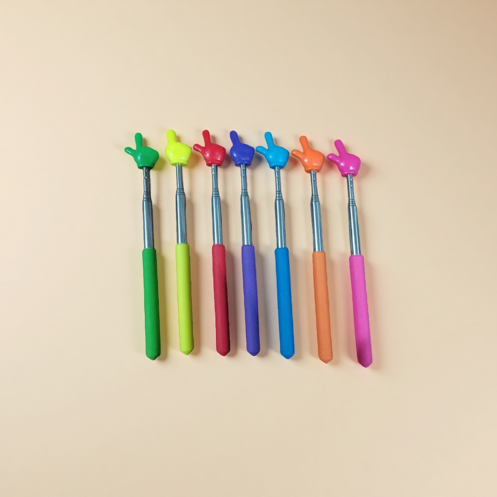 The main body of the colorful finger-shaped telescopic stick is a fun finger toy that can be extended and retracted