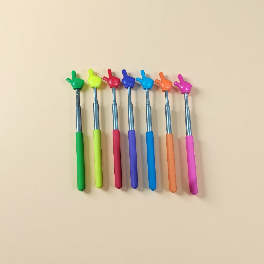 The main body of the colorful finger-shaped telescopic stick is a fun finger toy that can be extended and retracted details Picture