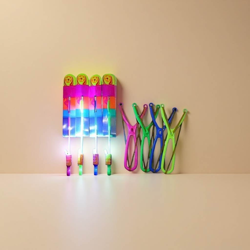 Luminous toy slingshot set, fun luminous shooting toy, safe children's outdoor game props details Picture