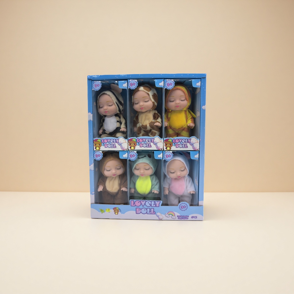 Six sets of cute animal-shaped plush dolls as children's gifts