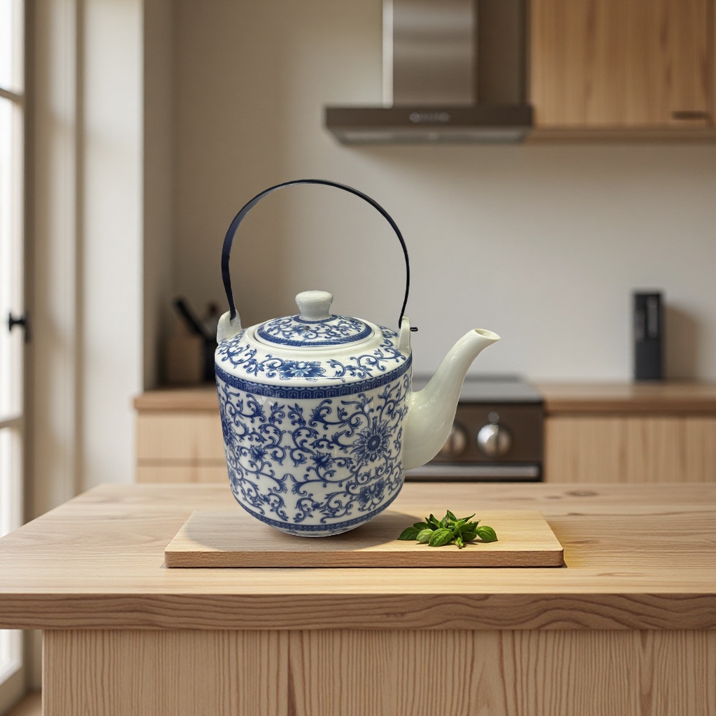 Azul y azul porcelana tetera cerámica Kung Fu juego de té con filtro