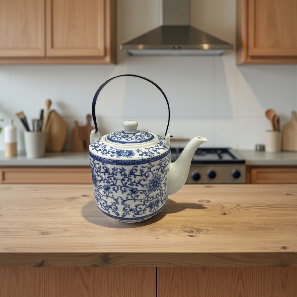 Blue and white porcelain teapot, ceramic household Gongfu tea set with a filter screen Specification image