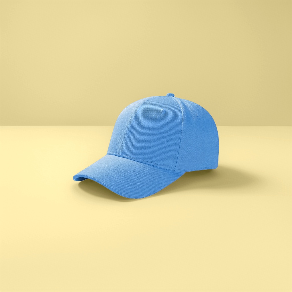 Yellow pure cotton baseball cap, breathable and sweat-absorbent soft top Adjustable casual sun hat
