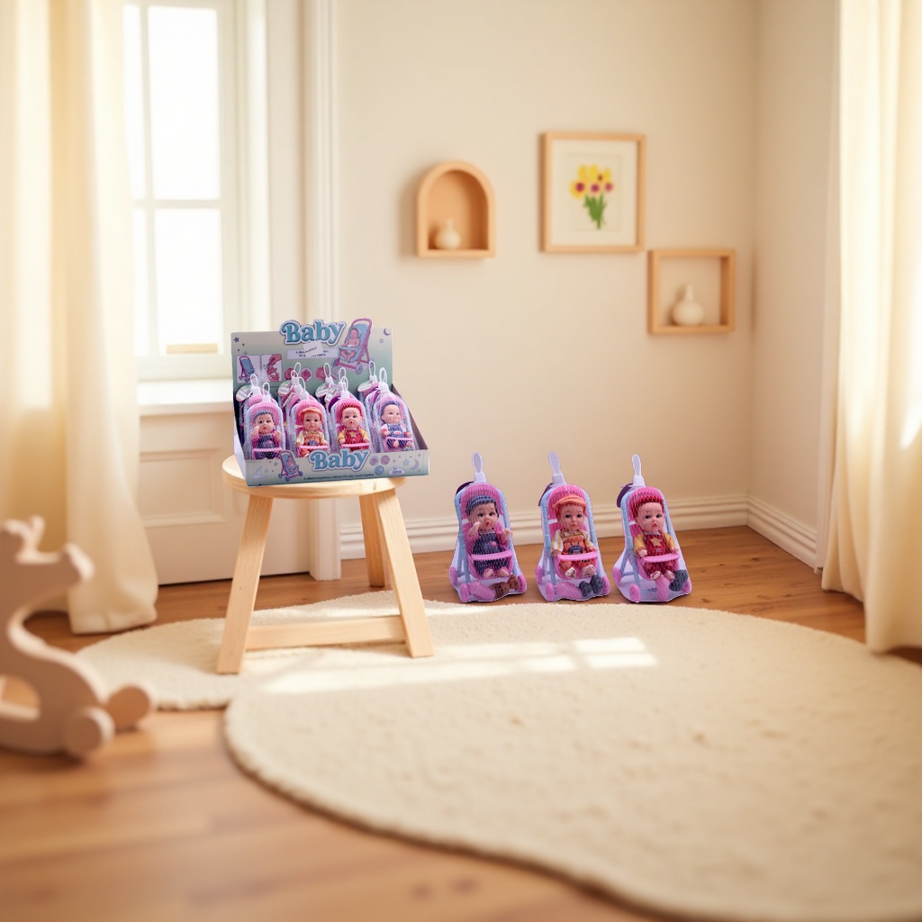 Toy stroller accessories display box, simulated baby stroller toy storage box Specification image