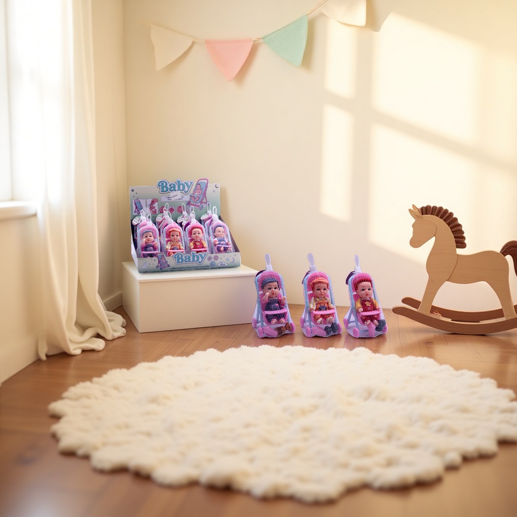 Toy stroller accessories display box, simulated baby stroller toy storage box Application Scenario