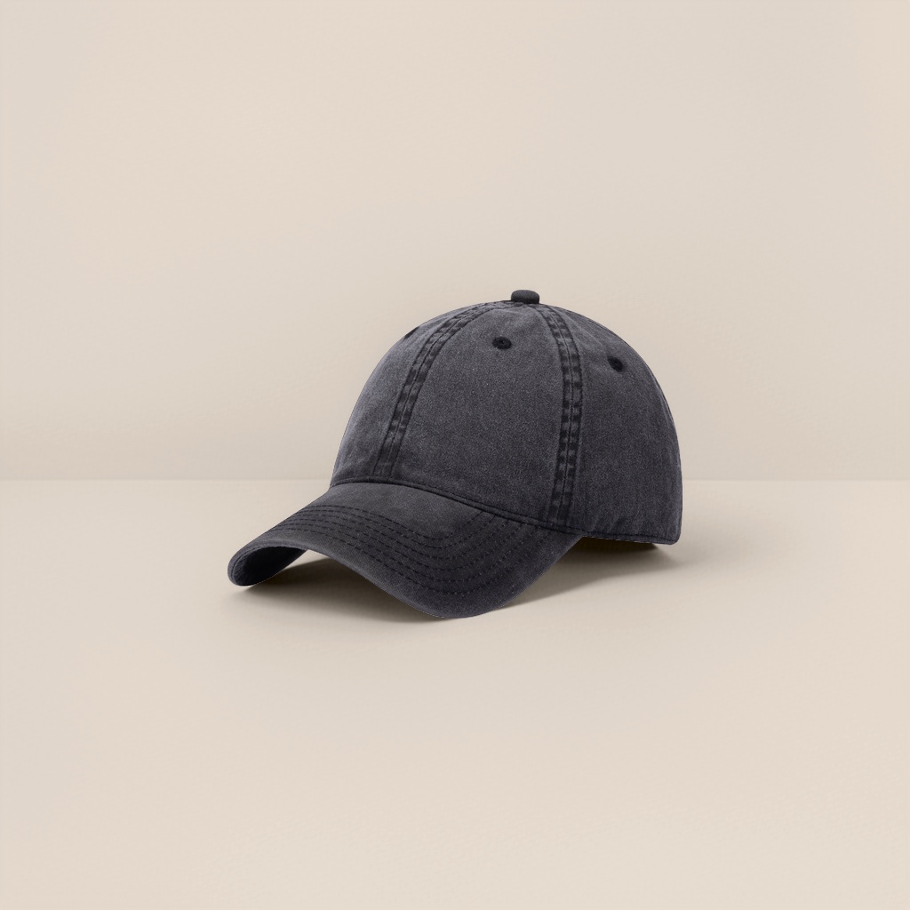Black baseball cap, suitable for both men and women, breathable, quick-drying, trendy, versatile, cool and casual details Picture