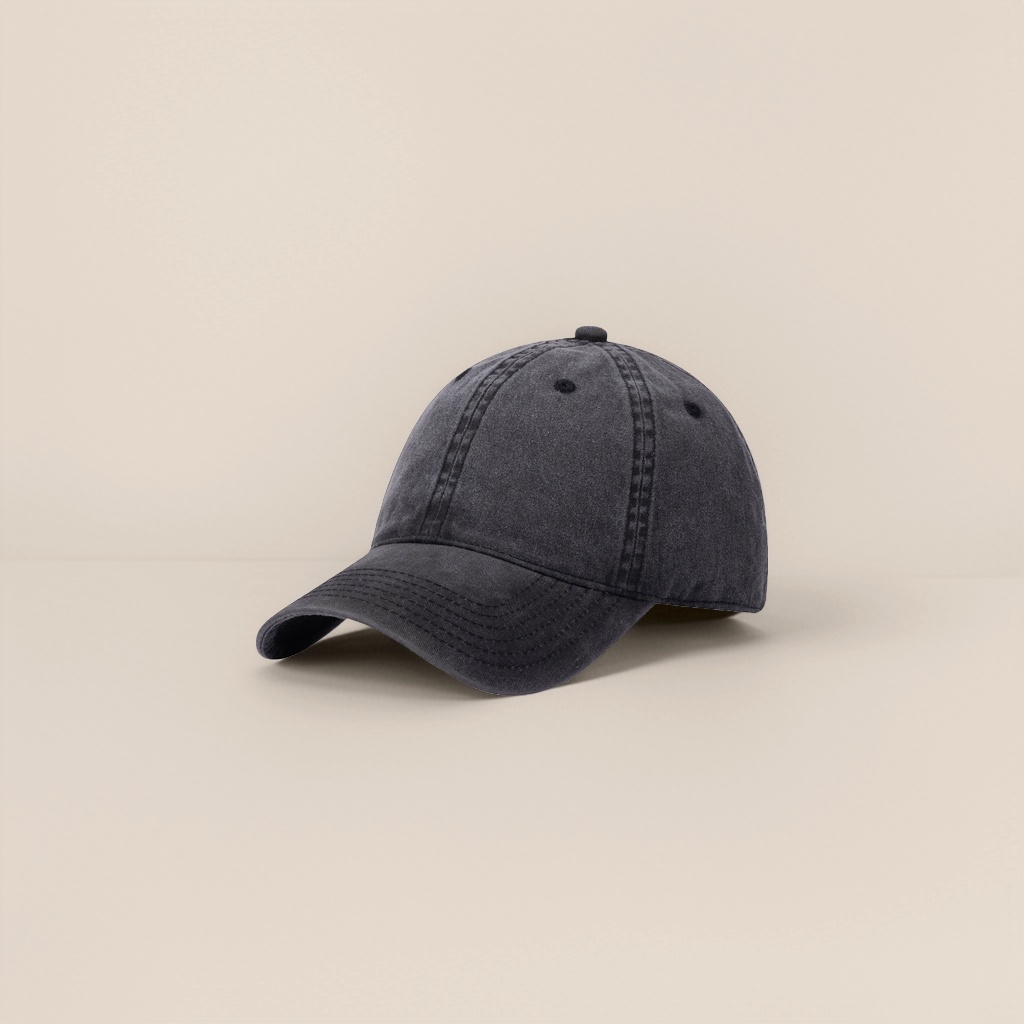 Black baseball cap, suitable for both men and women, breathable, quick-drying, trendy, versatile, cool and casual