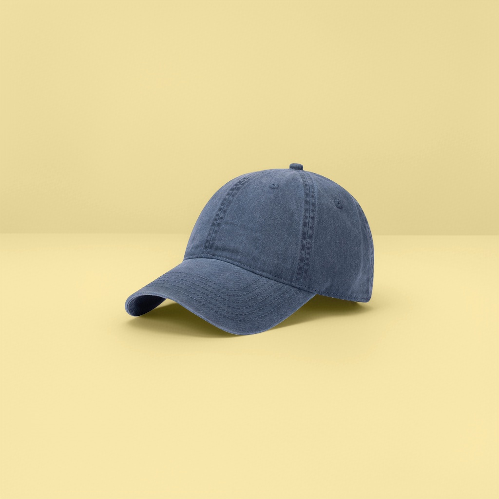 The deep blue baseball cap is Adjustable for both men and women, casual and versatile
