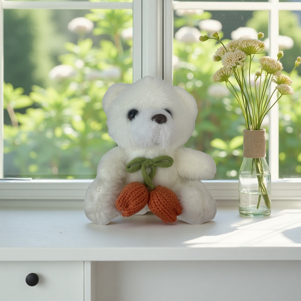 Long-haired rabbit plush toy, realistic cute rabbit throw pillow, home decoration, children's companion doll details Picture
