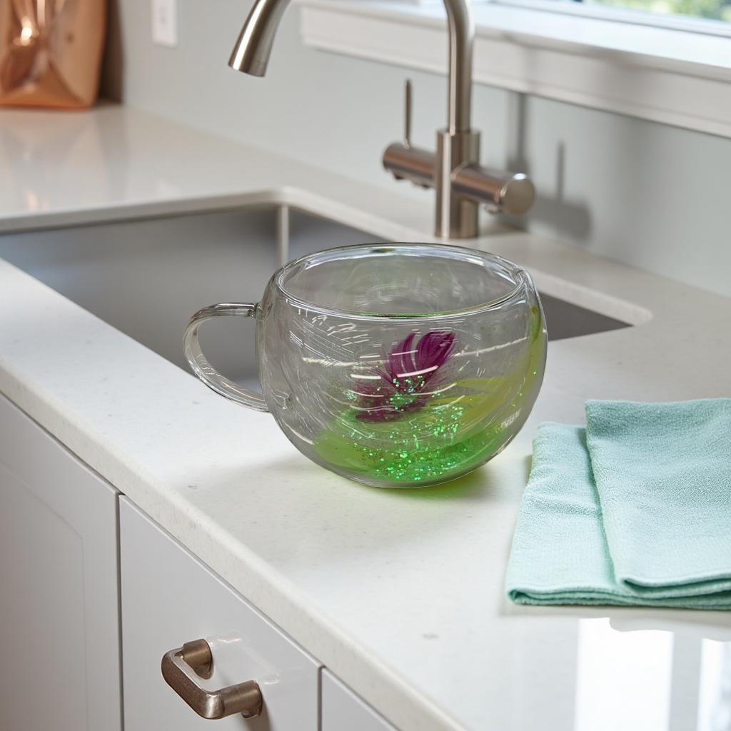 Transparent glass cup, high borosilicate heat-resistant and anti-scald water cup, household simple style tea cup Specification image
