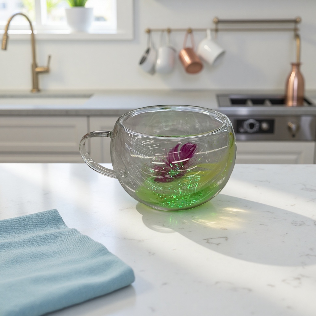 Transparent glass cup, high borosilicate heat-resistant and anti-scald water cup, household simple style tea cup details Picture