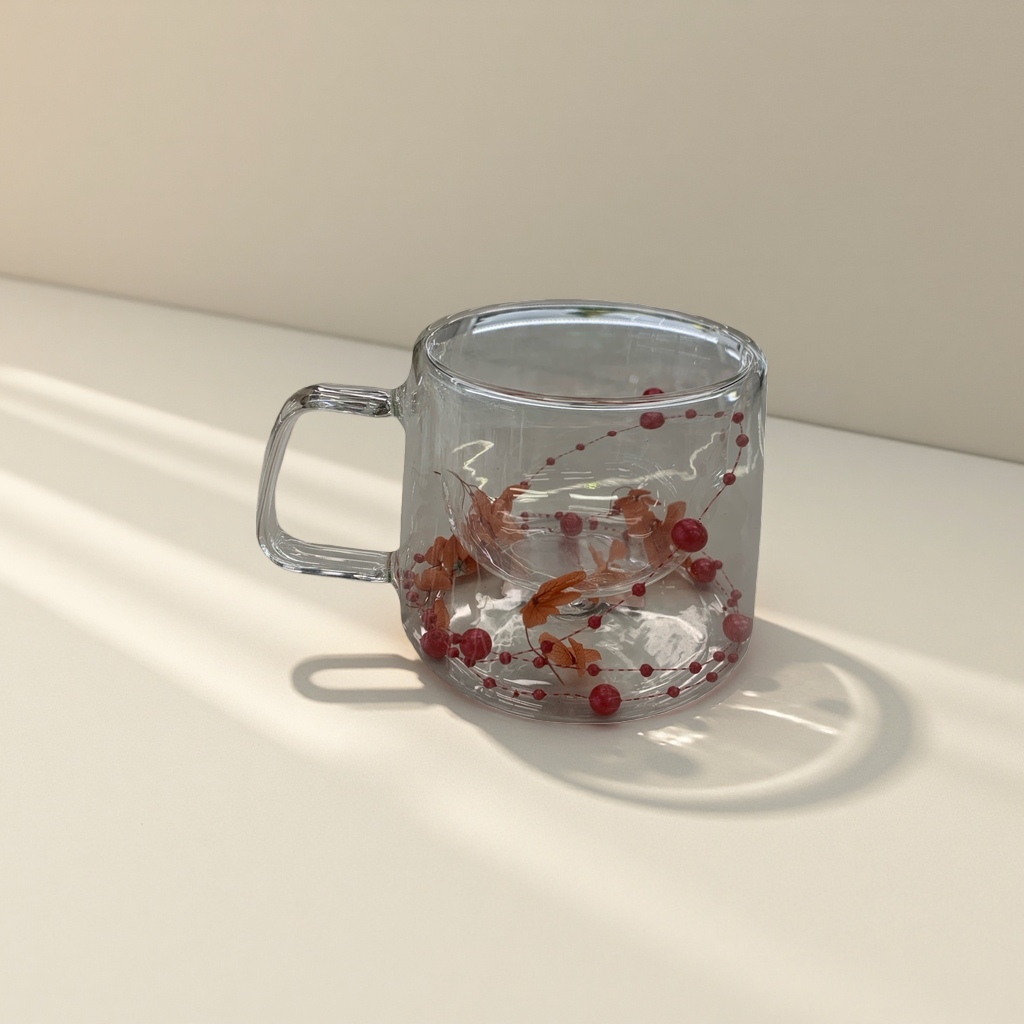 透明玻璃杯 无铅水晶质感办公桌用大容量水杯