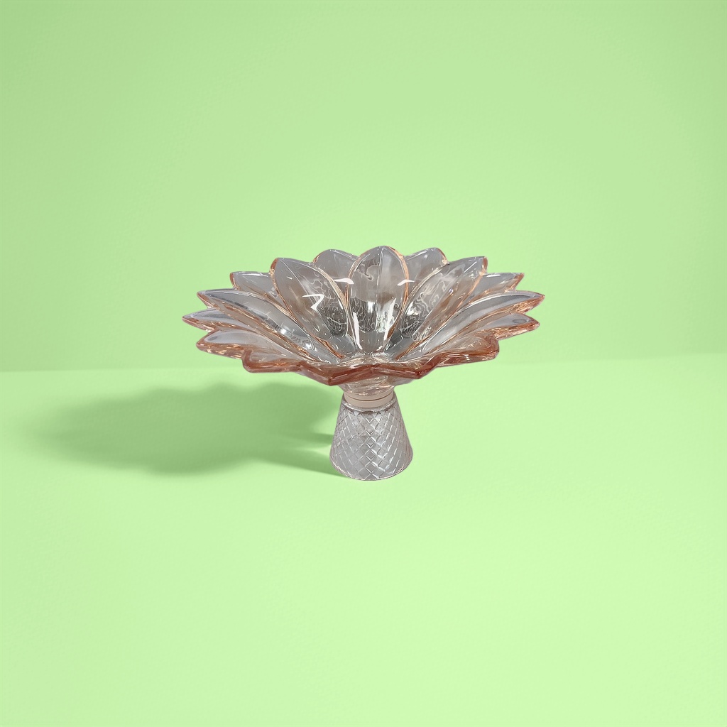 Transparent glass lotus-shaped fruit plate for home living room fruit plate and dining table decoration, highly transparent and heat-resistant