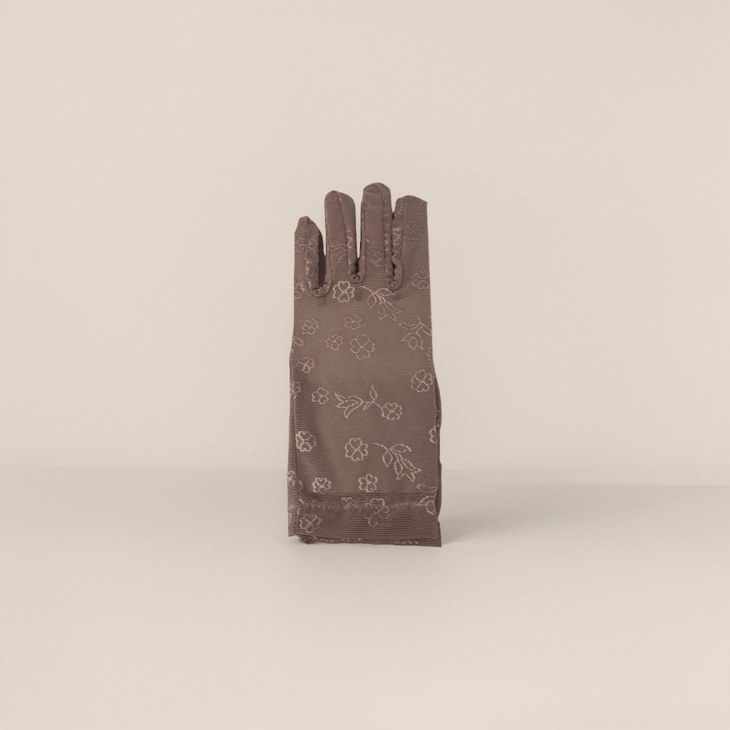 Brown floral pattern women's warm gloves, anti-slip and breathable, all-season gloves