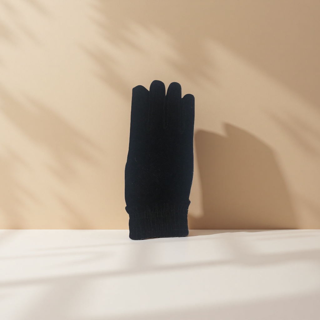 Black thickened warm gloves for both men and women, anti-slip and wear-resistant for autumn and winter Specification image