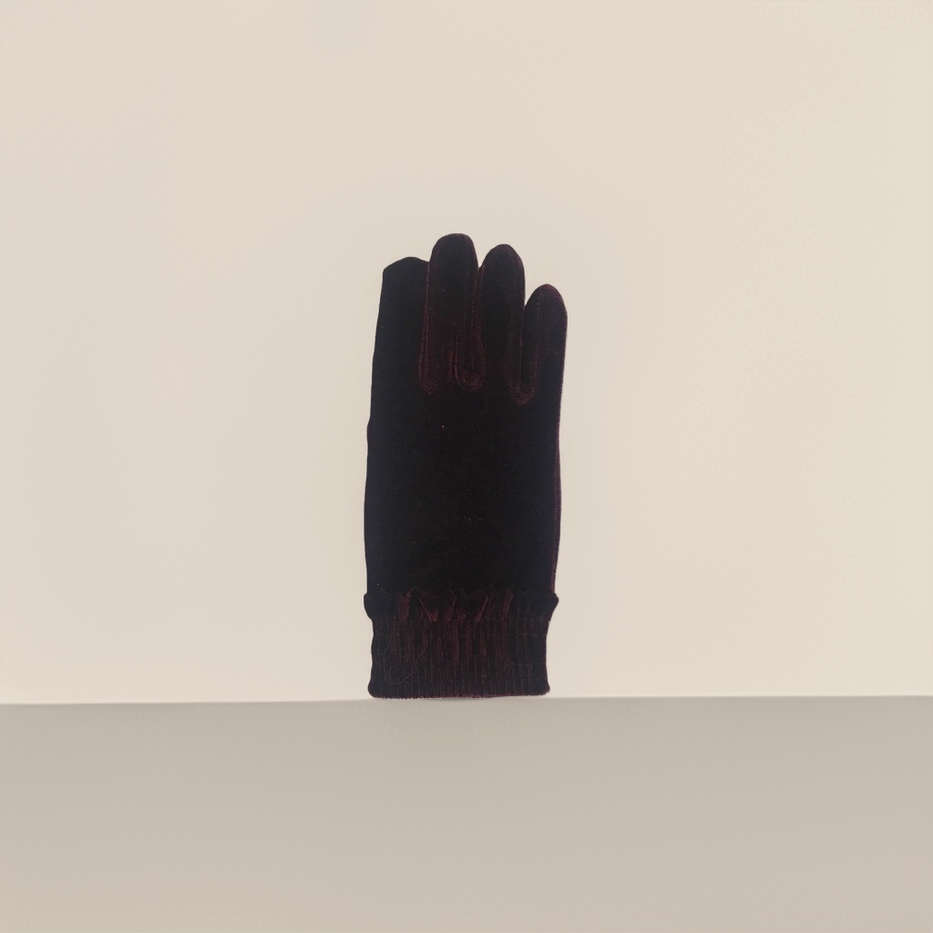 Deep purple suede women's warm gloves with a slim and anti-slip touch screen design