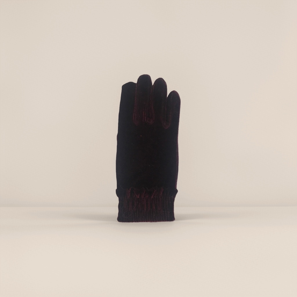 Deep purple suede women's warm gloves with a slim and anti-slip touch screen design Specification image