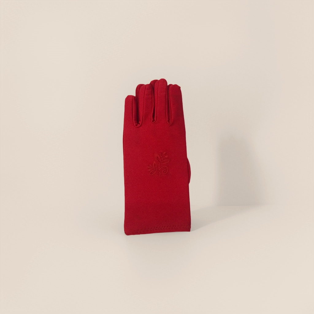 Red thickened warm gloves for both men and women, cold-proof and anti-slip knitted woolen gloves Specification image