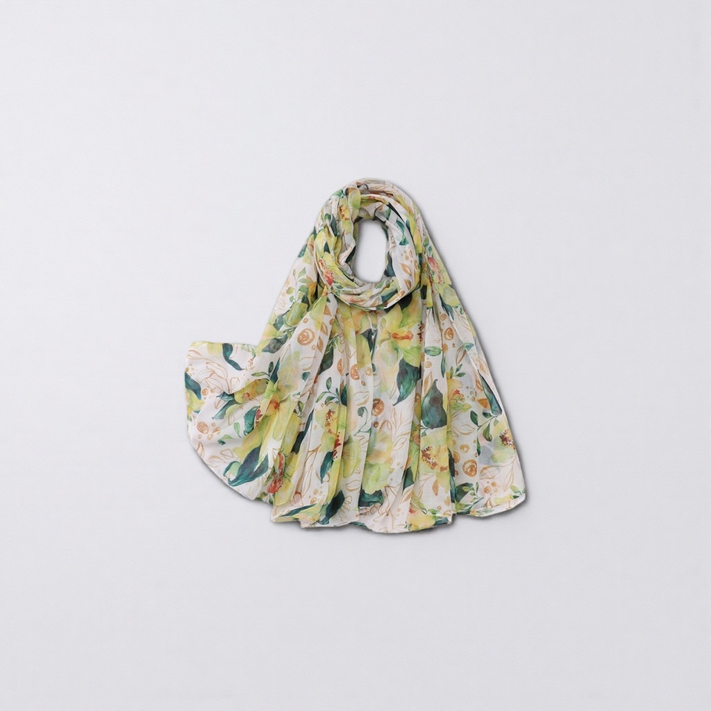 Floral patterned pure cotton scarves are warm, soft and versatile for autumn and winter accessories details Picture