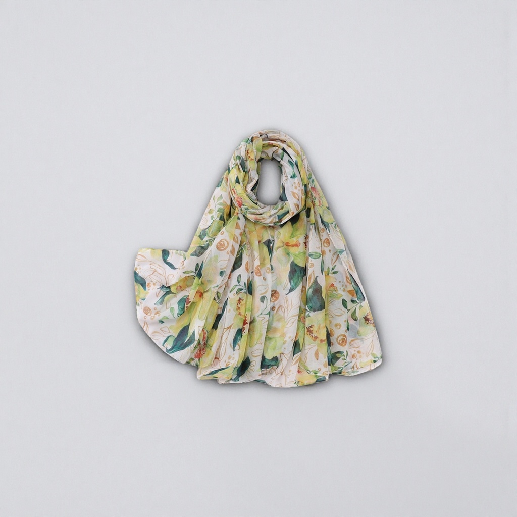Floral patterned pure cotton scarves are warm, soft and versatile for autumn and winter accessories Specification image