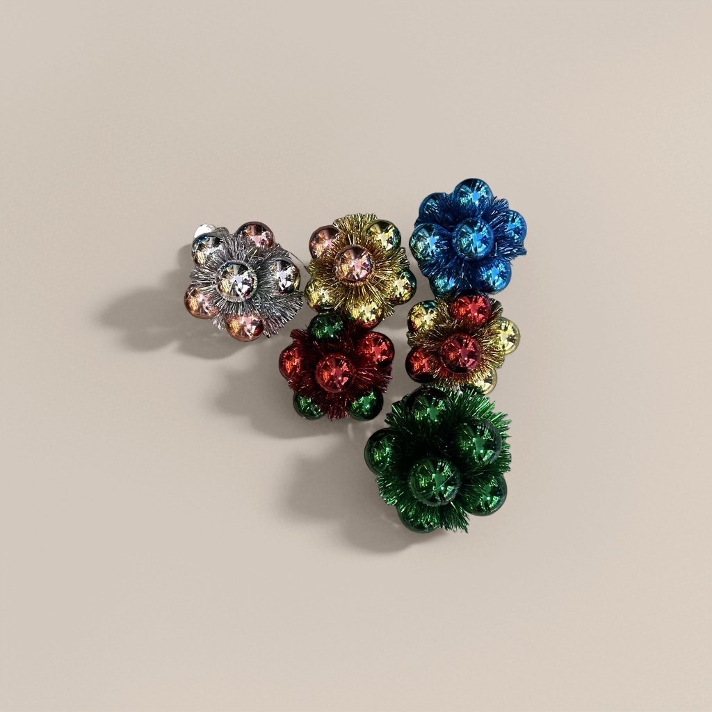 Christmas colorful flower-shaped decorative items, home ornaments, wall decorations, multi-color combinations, cute style