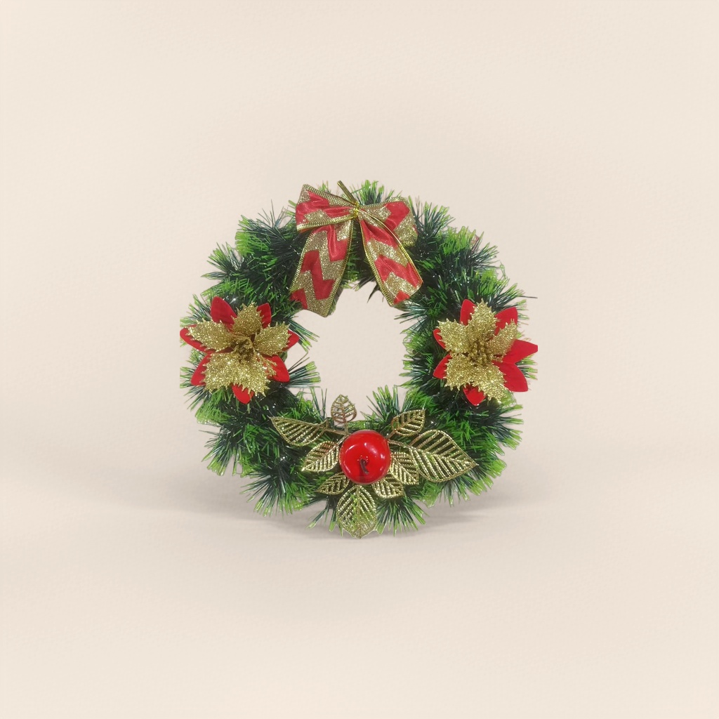 Christmas wreaths made of simulated pine branches and rattan are hung on the door for festive decoration in the living room and bedroom Application Scenario