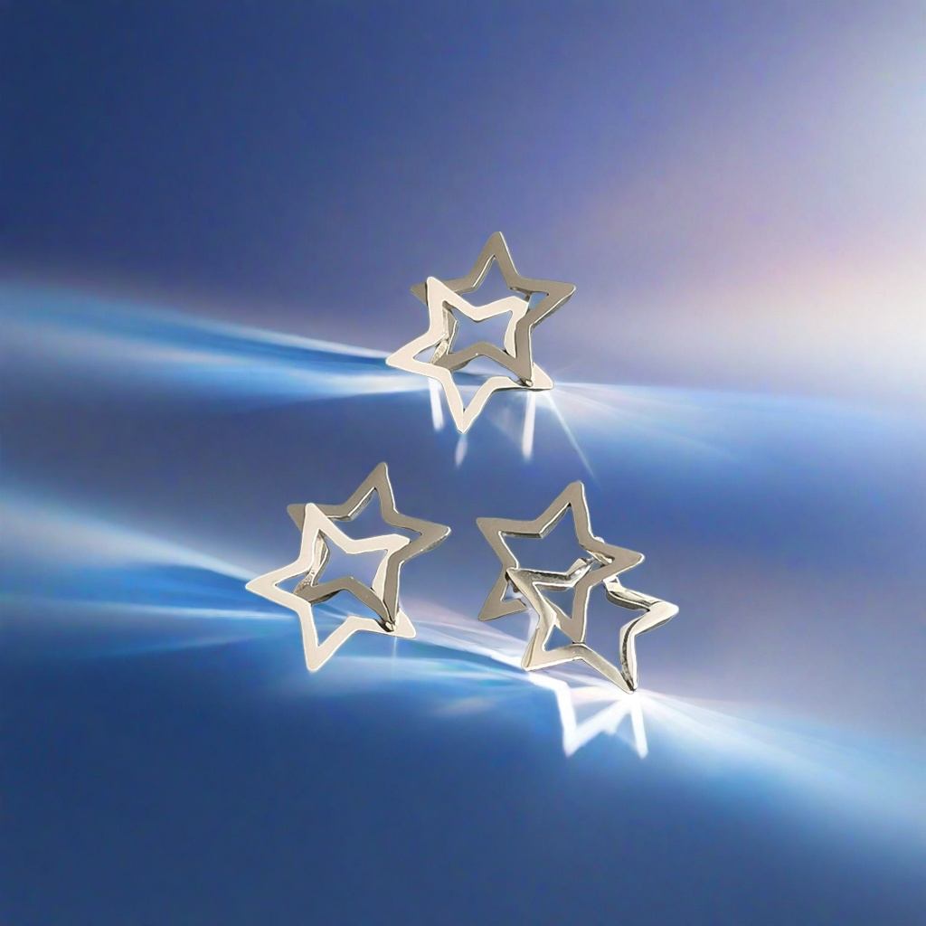 Metal star-shaped jewelry is fashionable, simple and versatile details Picture