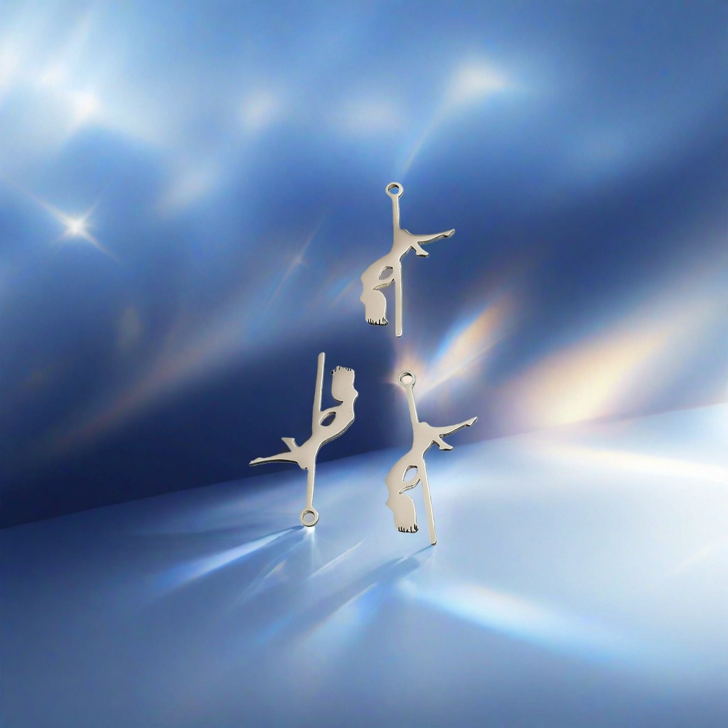 Metal dance pendant, a fashionable and personalized accessory for both men and women, made of titanium steel for ballet girls details Picture