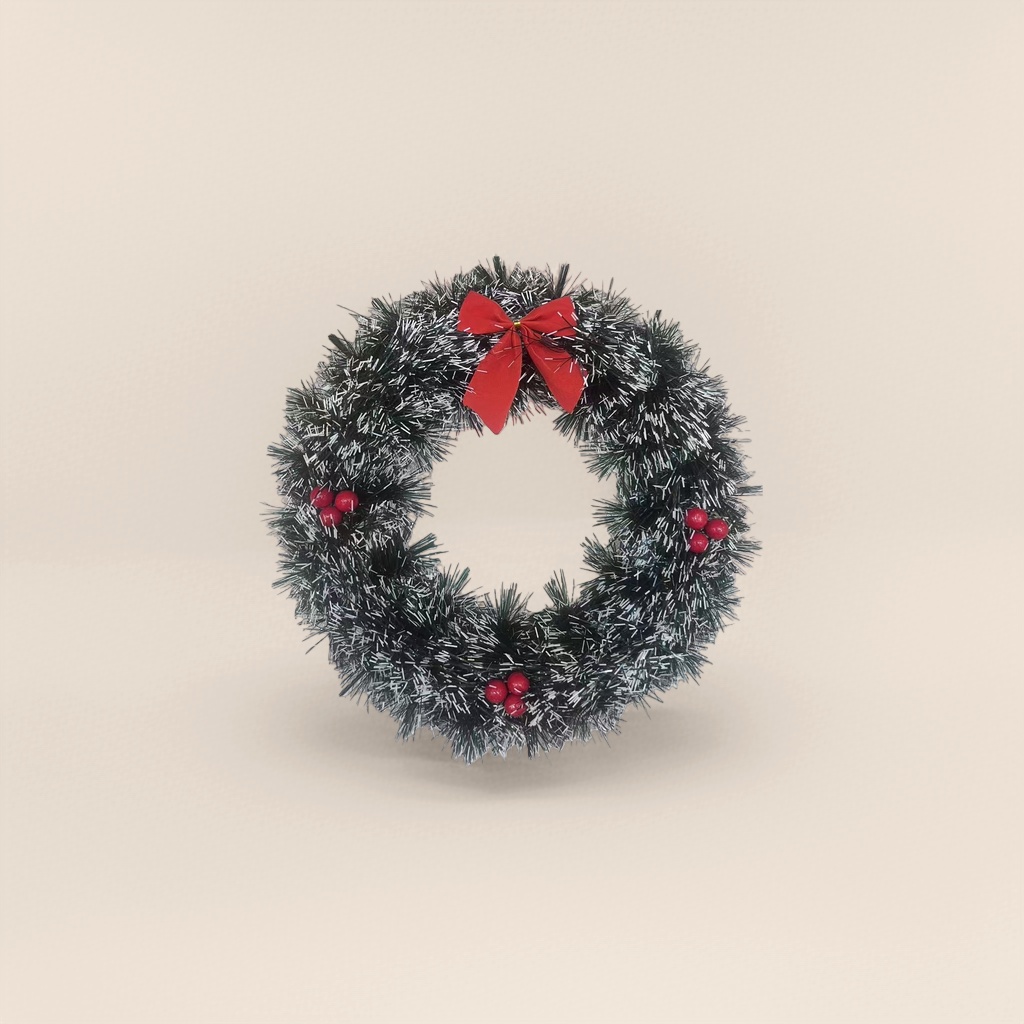 Christmas wreaths with simulated cedar branches and pinecone pendants on the door decorate the festive atmosphere Specification image