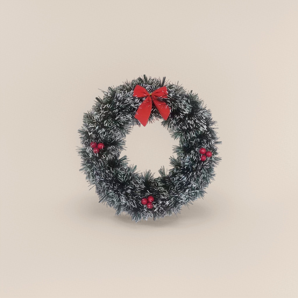 Christmas wreaths with simulated cedar branches and pinecone pendants on the door decorate the festive atmosphere