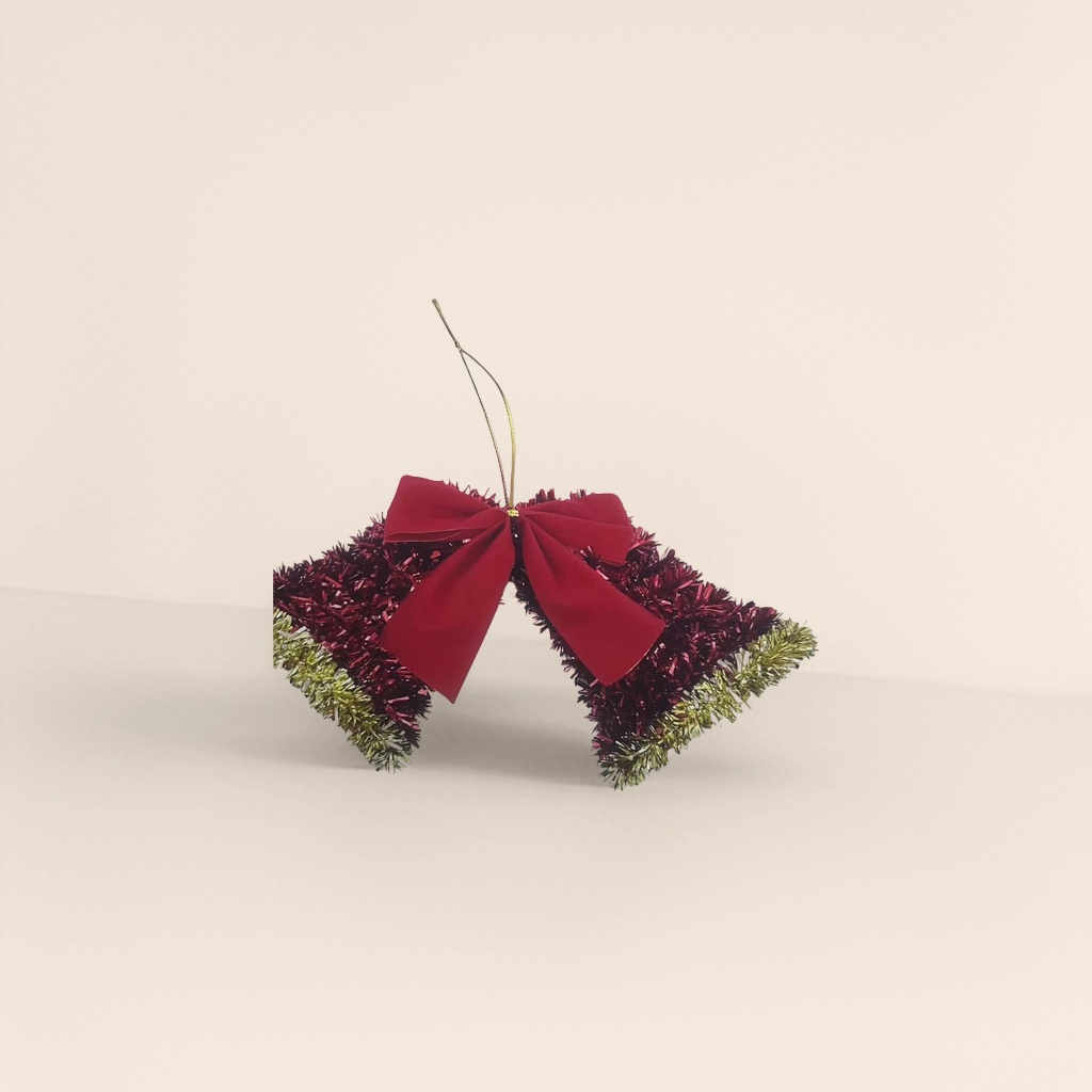 Red bell Christmas decorations, festive atmosphere hanging ornaments